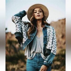 NWOT Free People Ditsy Denim Jacket Denim Women's XS/S
